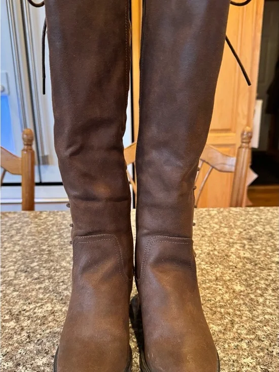 Kohl's Brown Lace-Up Knee-High Women's Boots - Picture 3 of 6